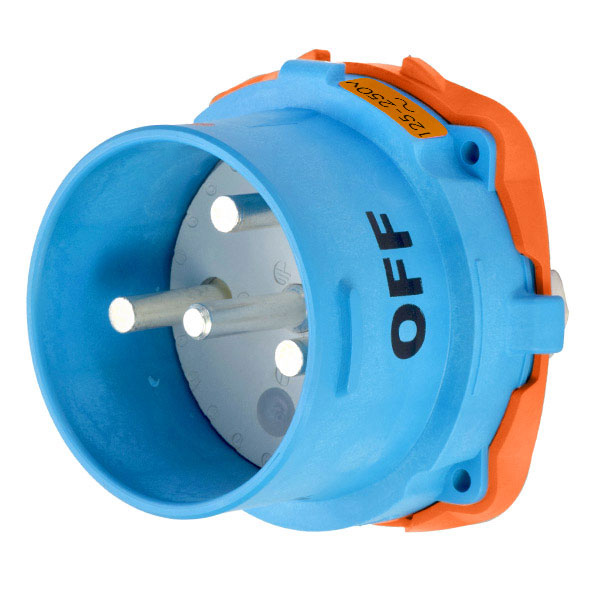 33-98076-A155 - DS100 INLET POLY BLUE SIZE 5 TYPE 4X 2P+N+G 100A 125/250 VAC 60 Hz NO AUX WITH NO LOCKOUT HOLE
